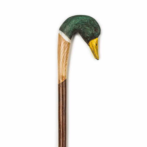 Hand Carved Country Curved Mallard Walking Stick