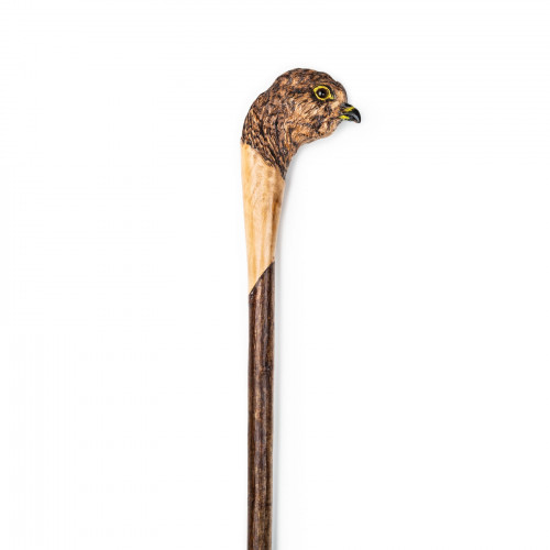Hand Carved Kestrel Walking Stick