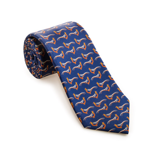 Silk Pheasant tie in Light Navy