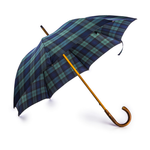 Tartan Umbrella with Knotted Chestnut Handle