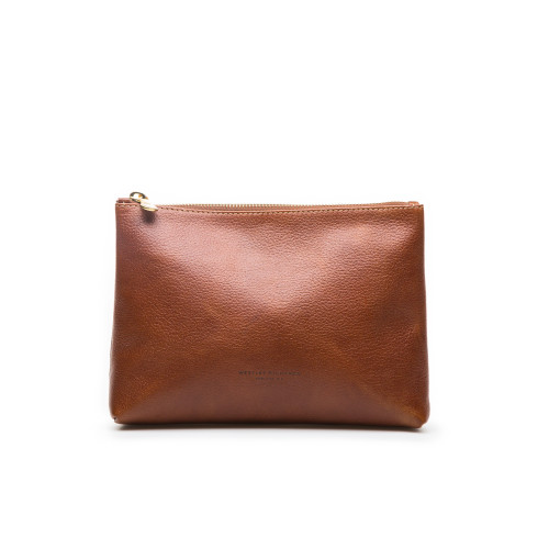 Small Heronshaw Pouch in Mid Tan Patterned