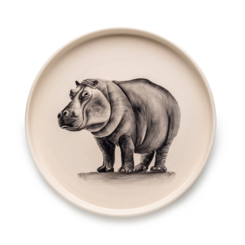 Large Hand Painted Hippo Dish