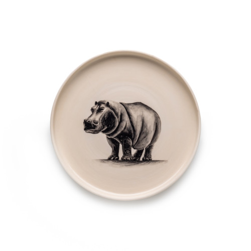 Small Hand Painted Hippo Dish