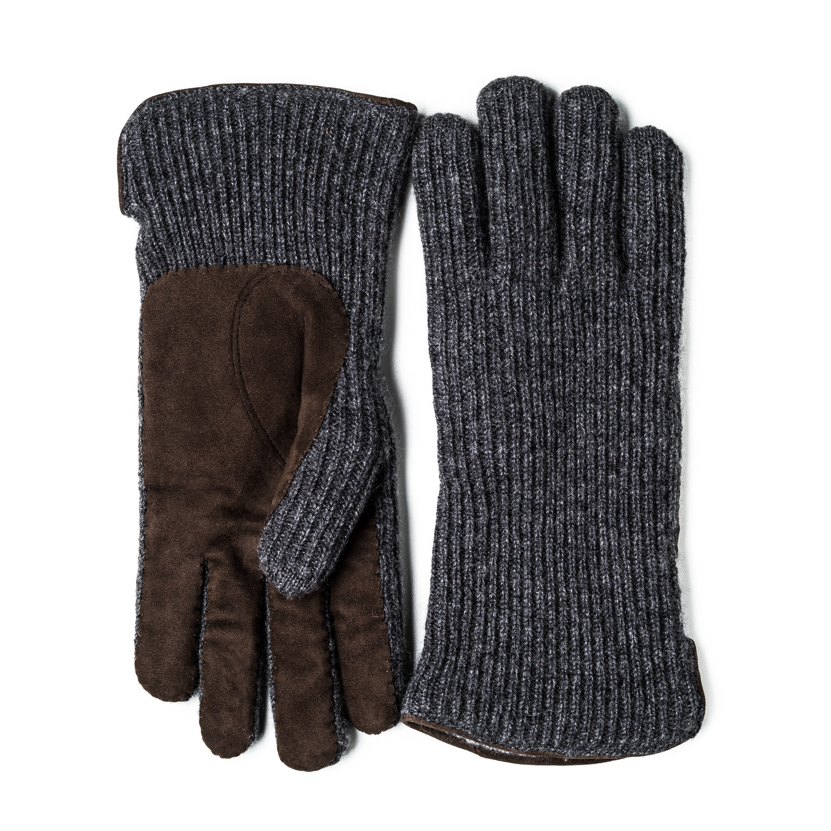 Doriani Cashmere and Leather Gloves in Charcoal