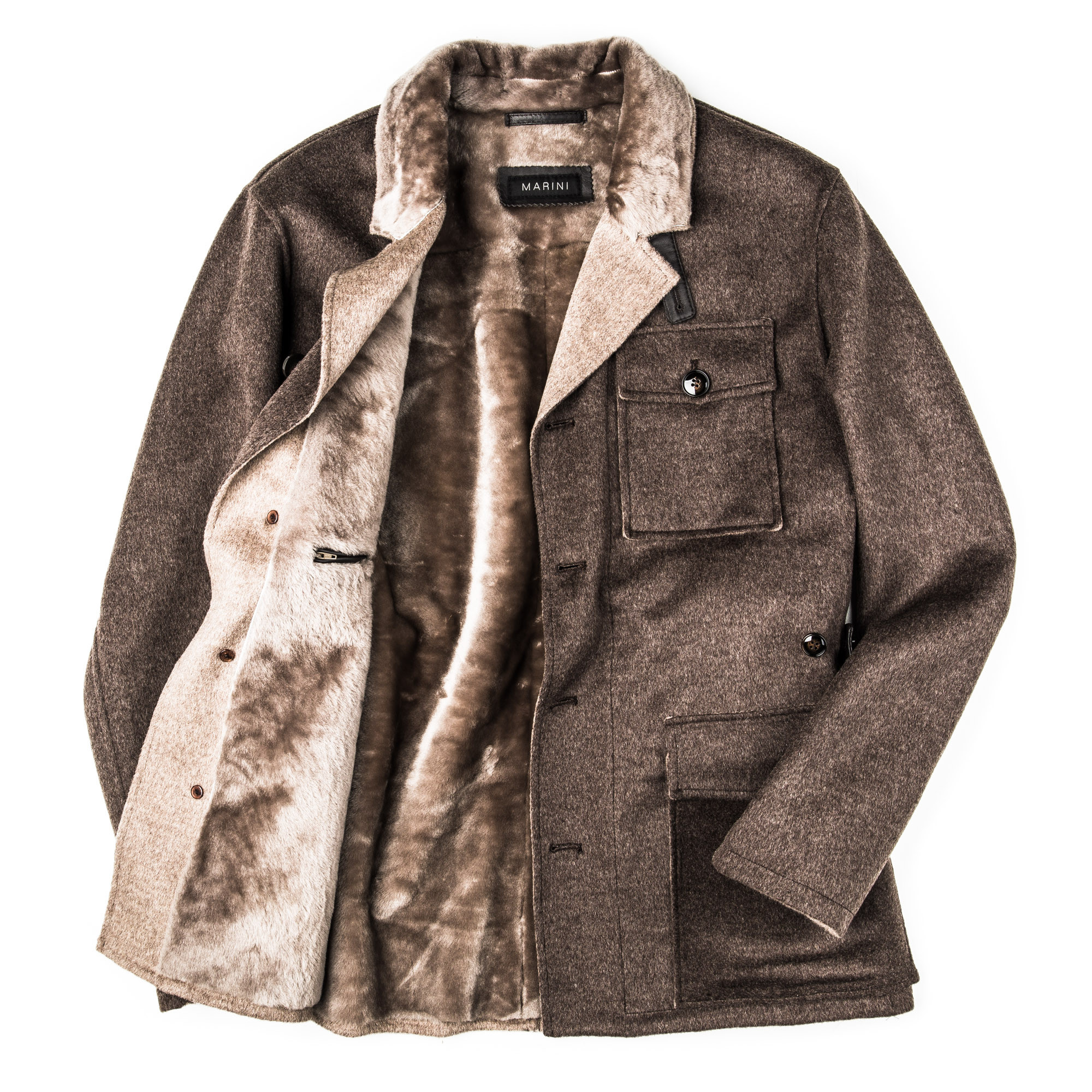 Marini Men's Cashmere Coat with Lambswool Lining