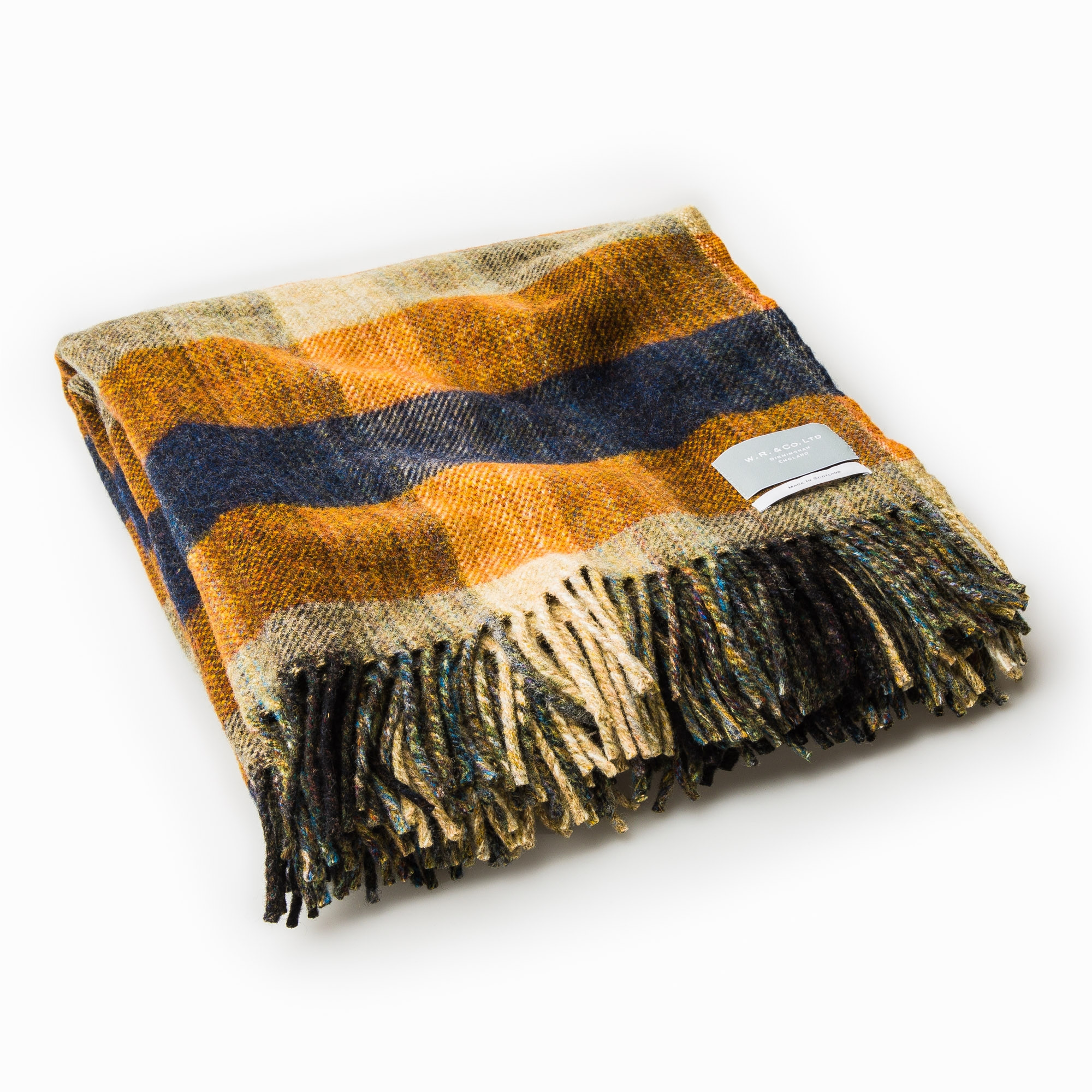 Westley Richards Wool Travel Blanket Orange Combo