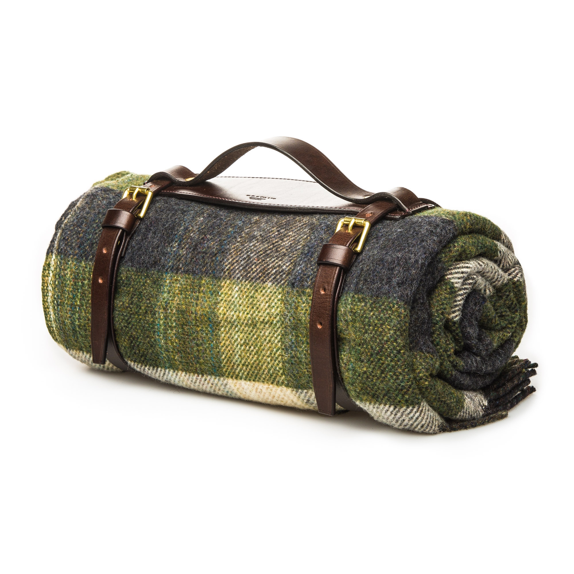 Westley Richards Wool Travel Blanket Moss/Navy
