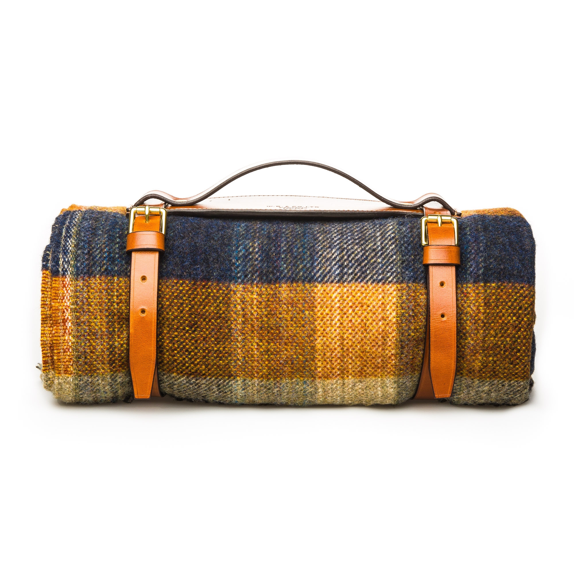 Westley Richards Wool Travel Blanket Orange Combo