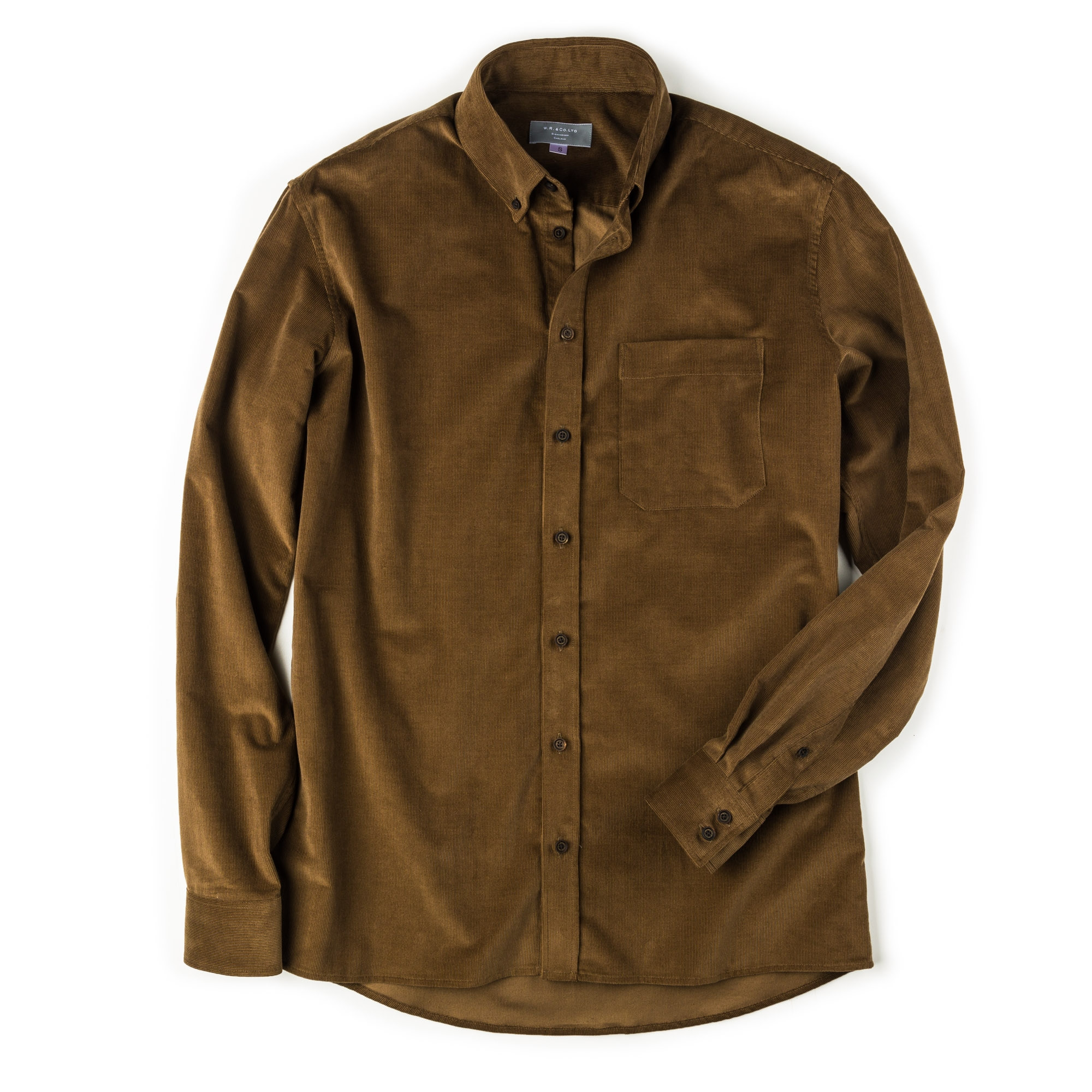 Westley Richards Men's Fine Corduroy Shirt in Light Brown