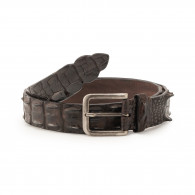 Crocodile Leather Belt in Brown