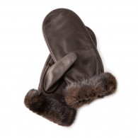 Kamella Leather and Fur Mittens