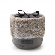 Large Luxury Candle with Rabbit Fur