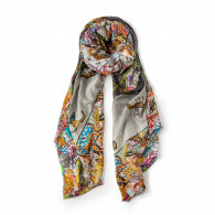 Peter Beard Collaboration Giraffes & Zebras Scarf