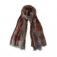 Signature Cashmere Hunting Scarf in Rust