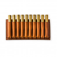 Medium 10 Rd Open Ammunition Belt Wallet in Mid Tan