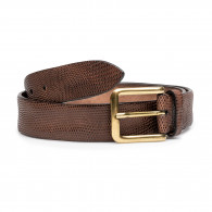 Lizard Skin Belt in Brown