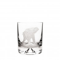 Hand Engraved Crystal Glass - Elephant