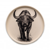 Large Hand Painted Buffalo Dish