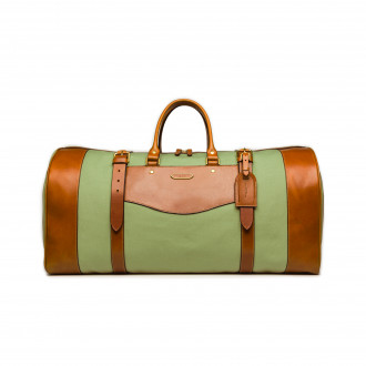 Westley Richards Large Sutherland Bag in Safari Green and Mid Tan