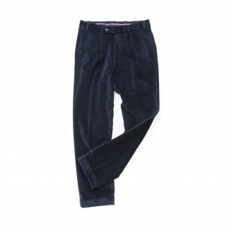 Hiltl Relaxed Fit Corduroy Trousers in Navy
