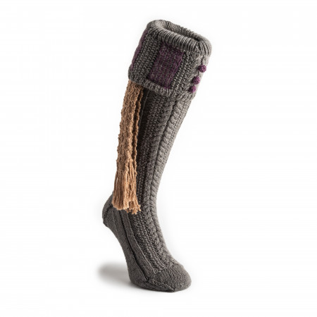 Westley Richards Vaynor Shooting Sock in Grey Heather