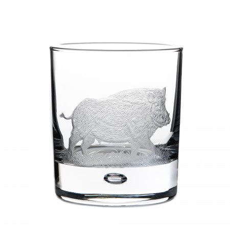 Westley Richards Hand Engraved Crystal Glass - Wild Boar