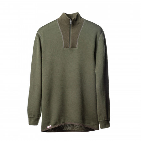 Woolpower Zip Turtleneck 200 in Pine Green