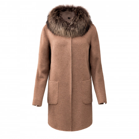 Maximilian Ladies Bella Jacket With Fur Collar