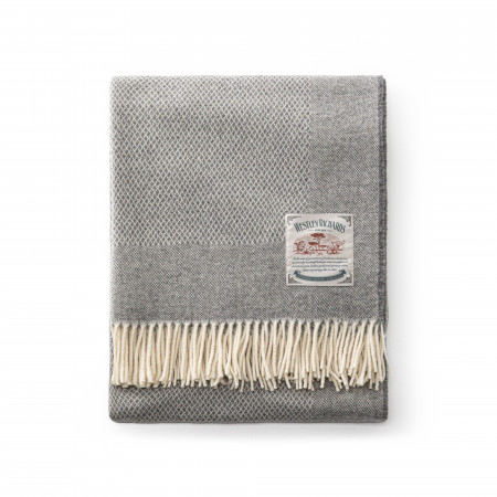 Diamond Pattern Wool Throw in Pebble