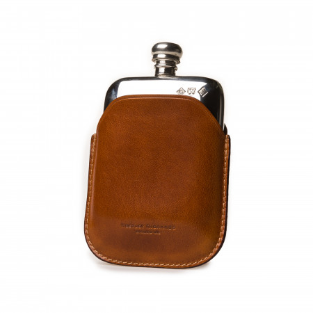 Westley Richards 4oz Hip flask in Mid Tan