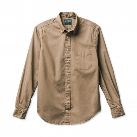 Long Sleeve Over Dye Oxford in Toast