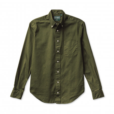 Gitman Vintage Long Sleeve Over Dye Oxford in Olive