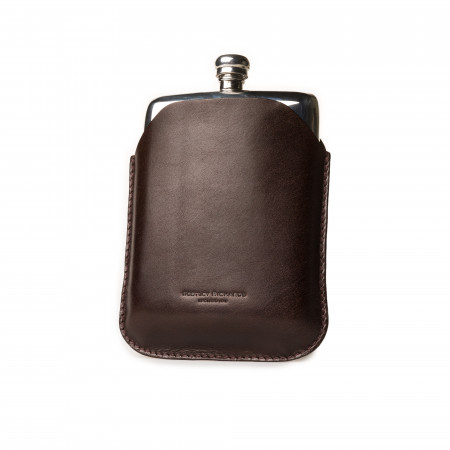 Westley Richards 8oz Hip flask in Dark Tan