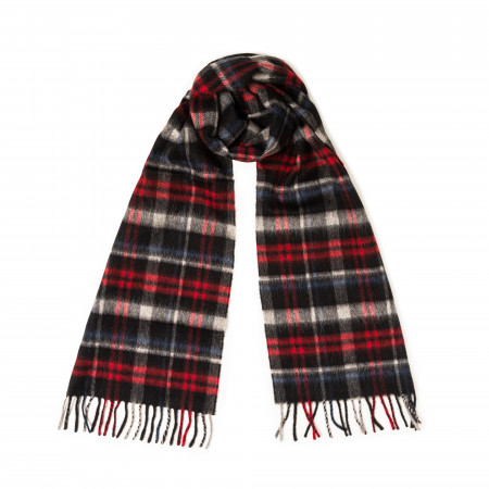 Pure Cashmere Scarf in Blanket Check Red