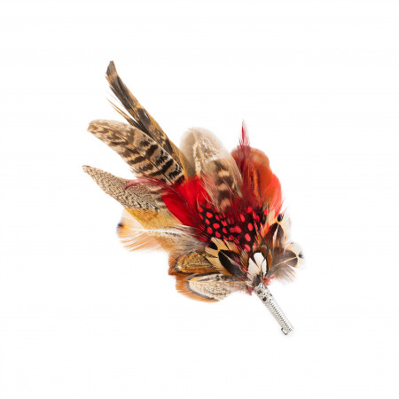 Westley Richards Traditional Feather Pin with Red Accents