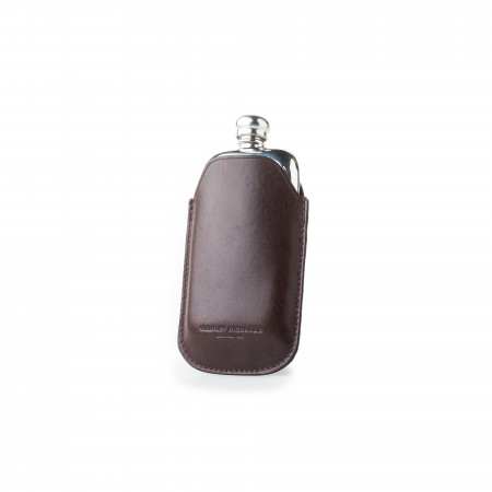 Westley Richards 2.5oz Hip flask in Dark Tan