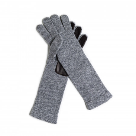 Inverni Ladies Cashmere and Leather Gloves - Graphite