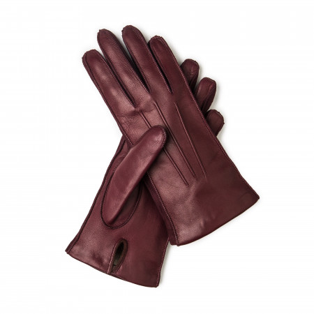 Westley Richards Ladies Leather Gloves with Cashmere Lining in Bordeau