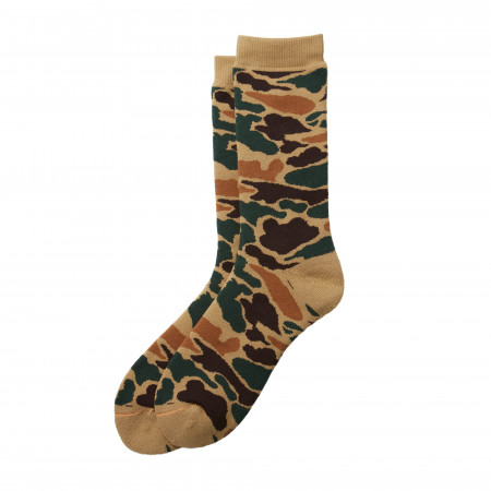 Rototo Camo Crew Socks in Khaki