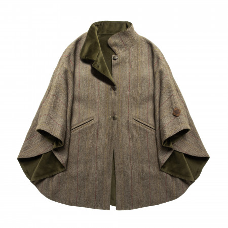 T.ba Ladies Reversible Cape in Classic Tweed