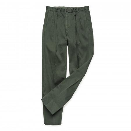 The Chino Revived  Warm Weather Cotton Trousers -Dark Green