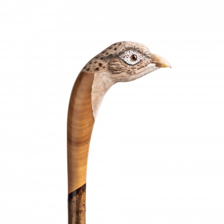 Hand Carved Hen Pheasant Walking Stick