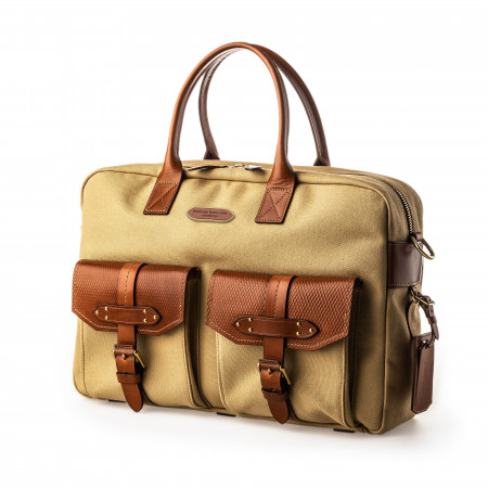 Westley Richards Bournbrook Briefcase in Safari and Mid Tan