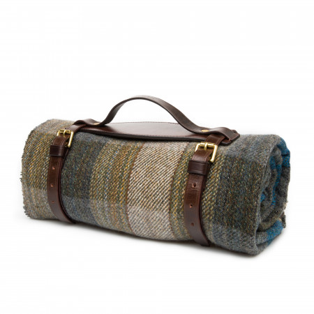 Westley Richards Wool Travel Blanket in Blue Stone