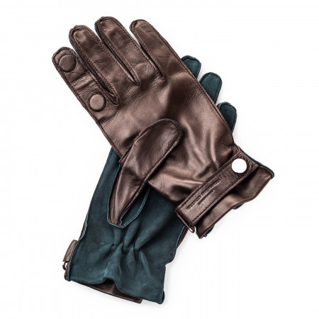 Westley Richards Premium Shooting Gloves in Mink and Green - RH