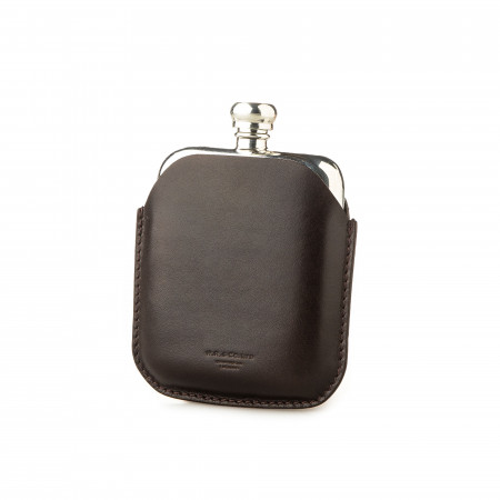 Westley Richards 4oz Hip flask in Dark Tan