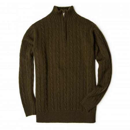 Westley Richards Cashmere Cannock Cable  in Field Green