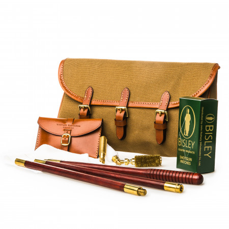 Westley Richards Redfern Cleaning Pouch with Accessories in Canvas & Mid Tan