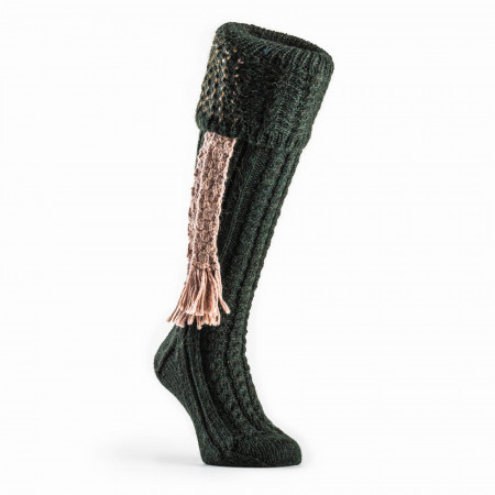 Molland Shooting Sock in Forest & Baked Clay