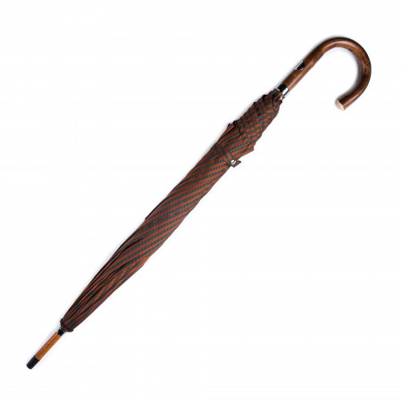 Sporting Striped Umbrella with Chestnut Handle